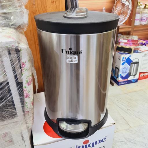 سطل زباله 12 لیتری یونیک اصل شرکتی ، سطل برنج‌ ، سطل استیل ، سطل آشغال ، لگن